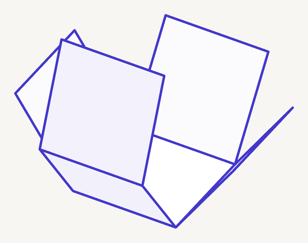 Net of a cube, folding into a cube