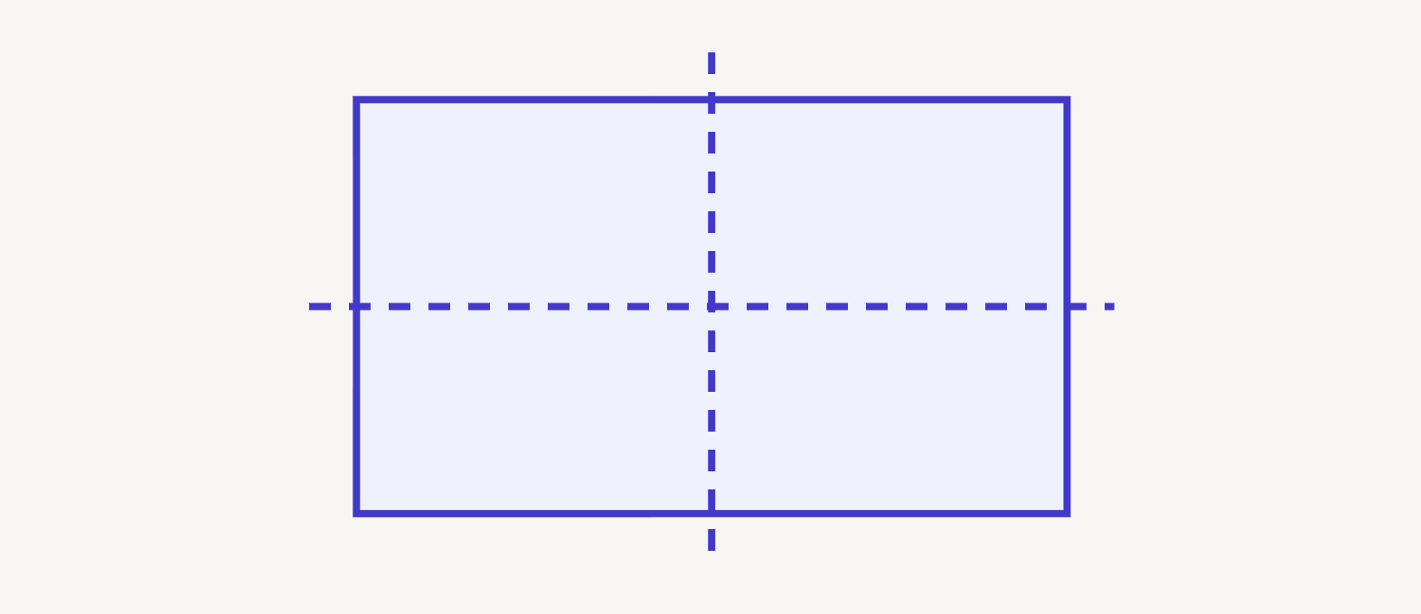 A rectangle and its two lines of symmetry