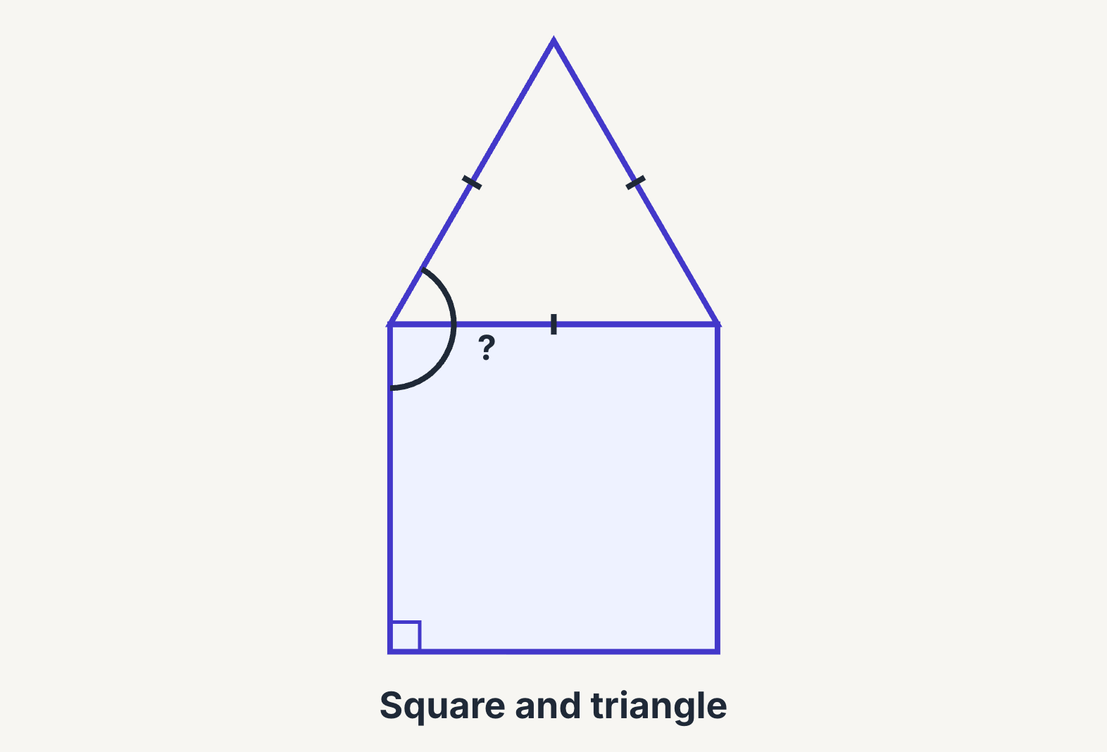 A square with a triangle on one side
